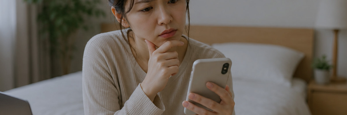 敷寝具の硬さに悩む人のイメージ