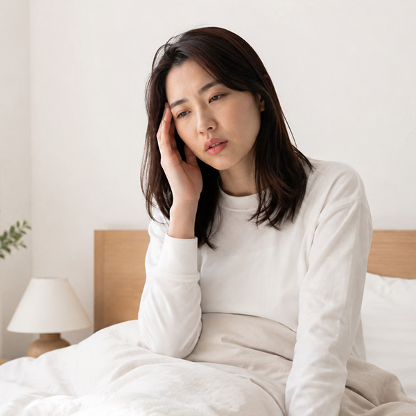 朝起きてもスッキリしない女性